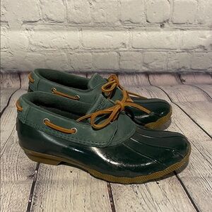 Sperry Women's Dark Green Rain Boots NWT Sz 6